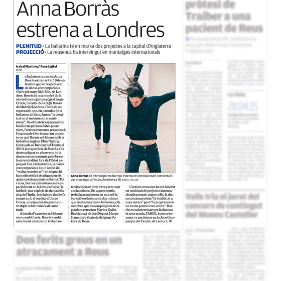Anna Borràs estrena a Londres