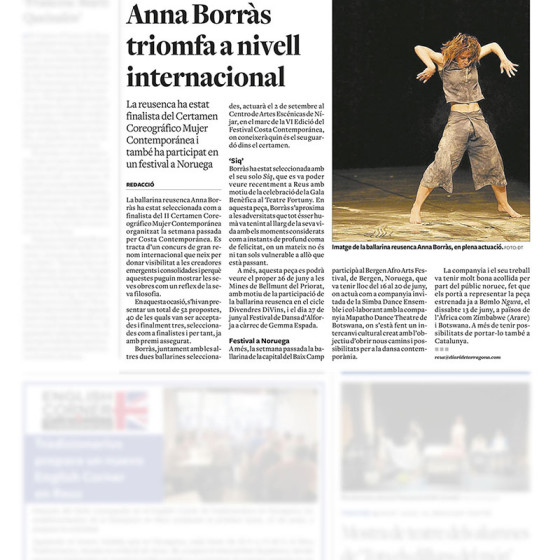 La ballarina Anna Borràs triomfa a nivell internacional